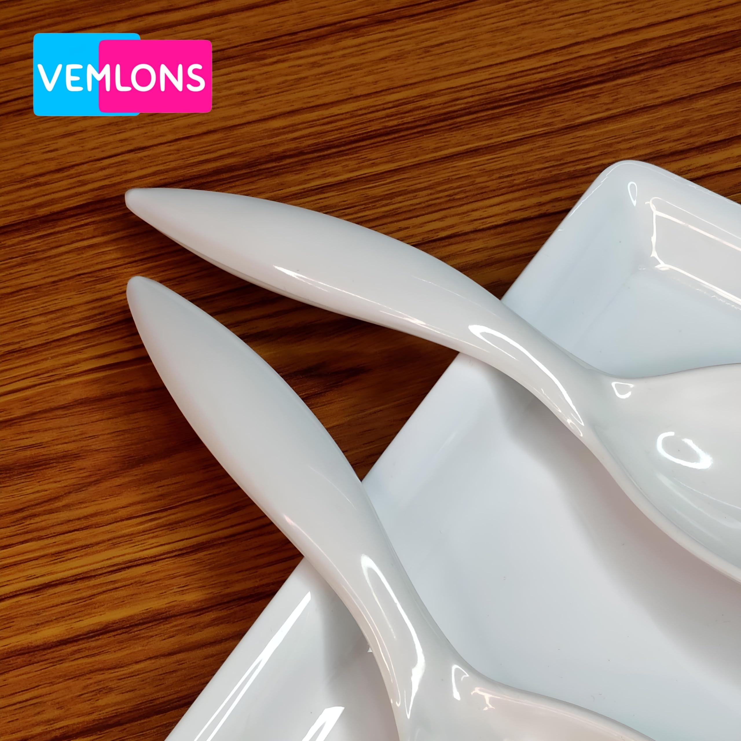 Vemlons Serving Spoon Long Handled Serving Spoon Melamine Tableware (Serving Spoon Set Of 4 Piece) - 25 Cm
